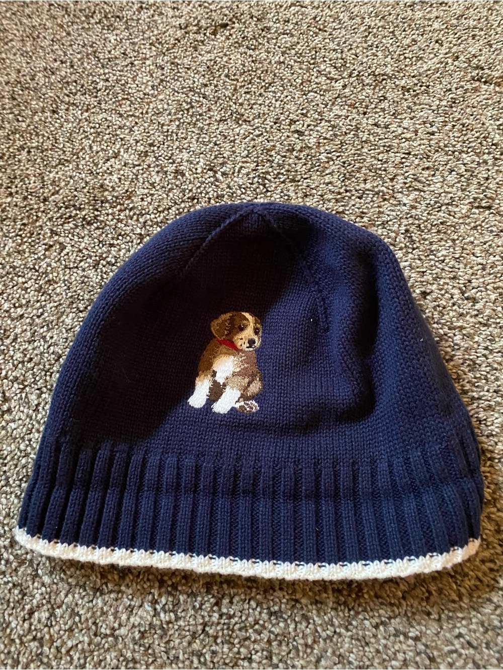 Janie and Jack Navy Blue Dog Beanie